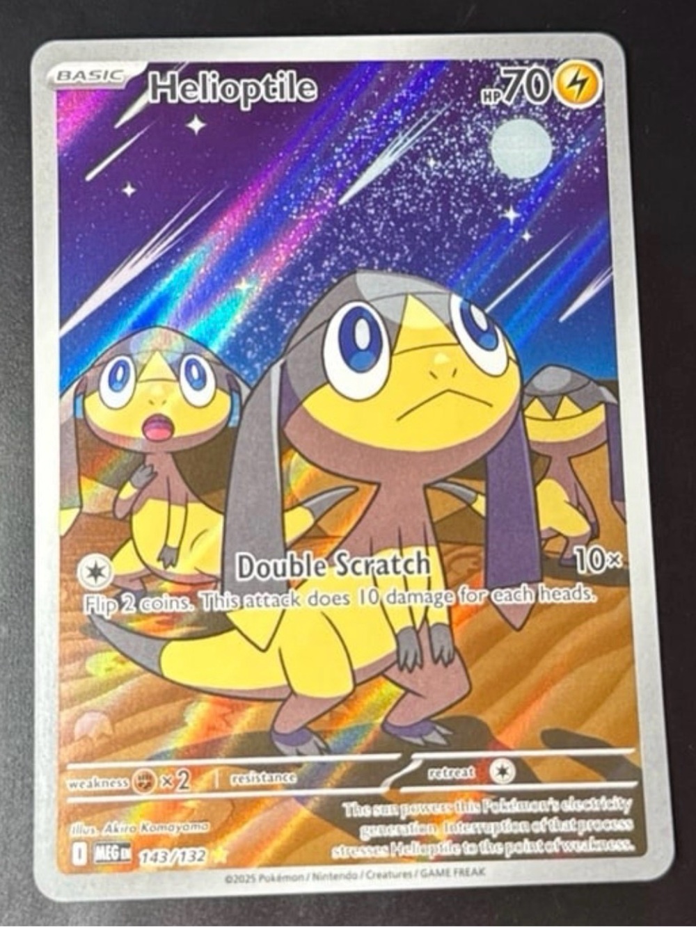 Helioptile 143/132 IR Illustration rare mega evolutionFull Art HoloFoil Nearmint